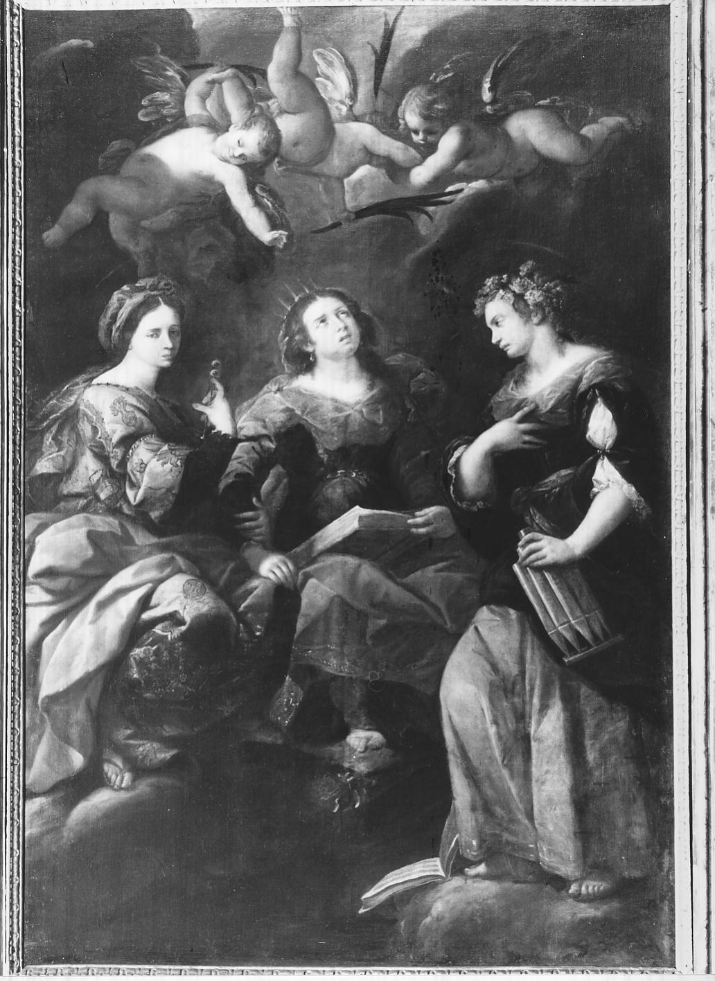 Santa Cecilia, Santa Caterina e Santa Lucia (dipinto, elemento d'insieme) di Nuvolone Giuseppe (sec. XVII)
