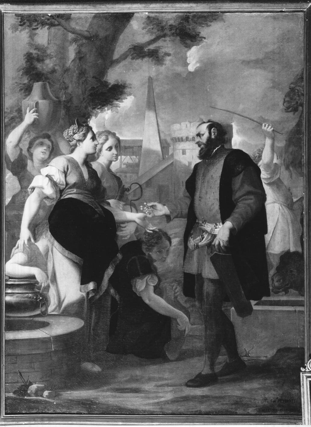 Rebecca al pozzo (dipinto, elemento d'insieme) di Tortelli Giuseppe (sec. XVIII)
