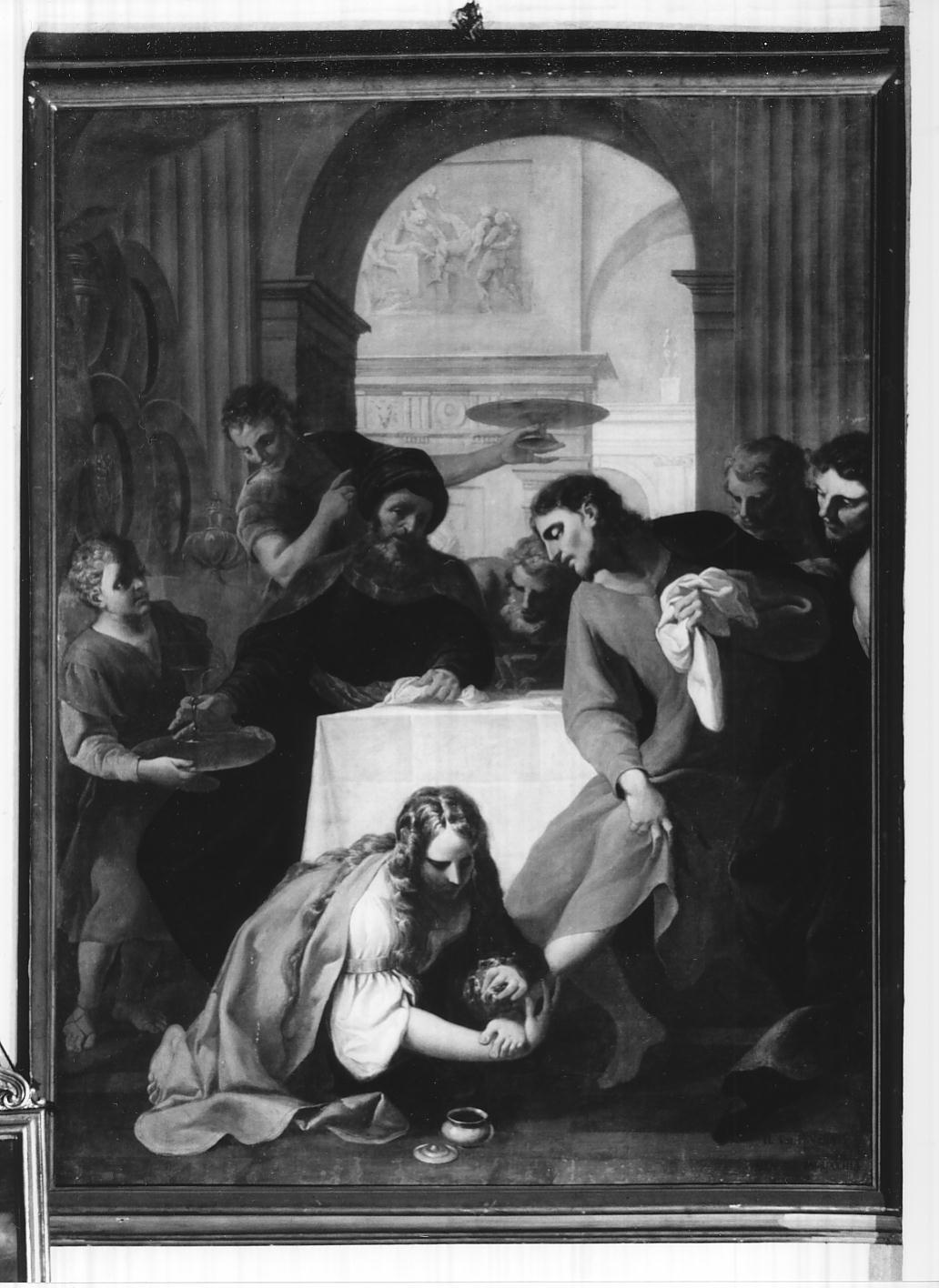 Cristo e l'adultera (dipinto, elemento d'insieme) di Tortelli Giuseppe (sec. XVIII)