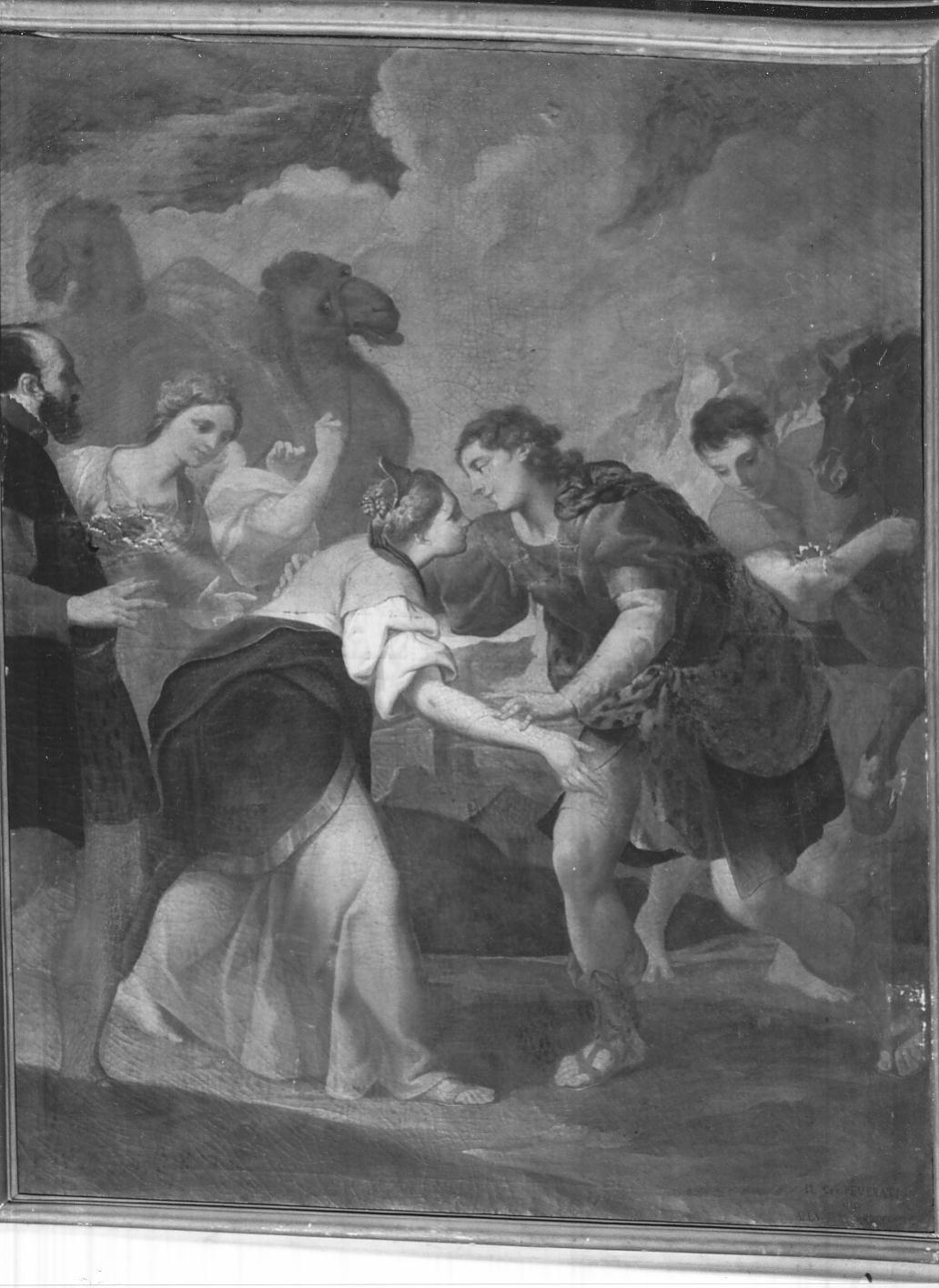 incontro di Rebecca e Isacco (dipinto, elemento d'insieme) di Tortelli Giuseppe (sec. XVIII)