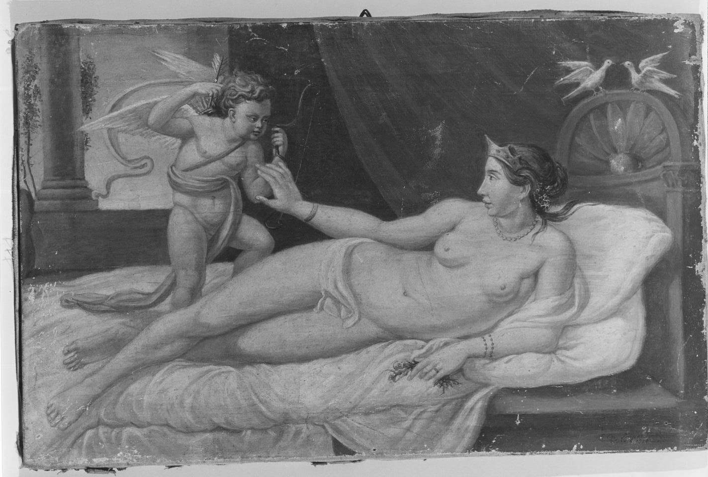 Venere e Cupido (dipinto, opera isolata) di Impaccianti Luigi (sec. XIX)