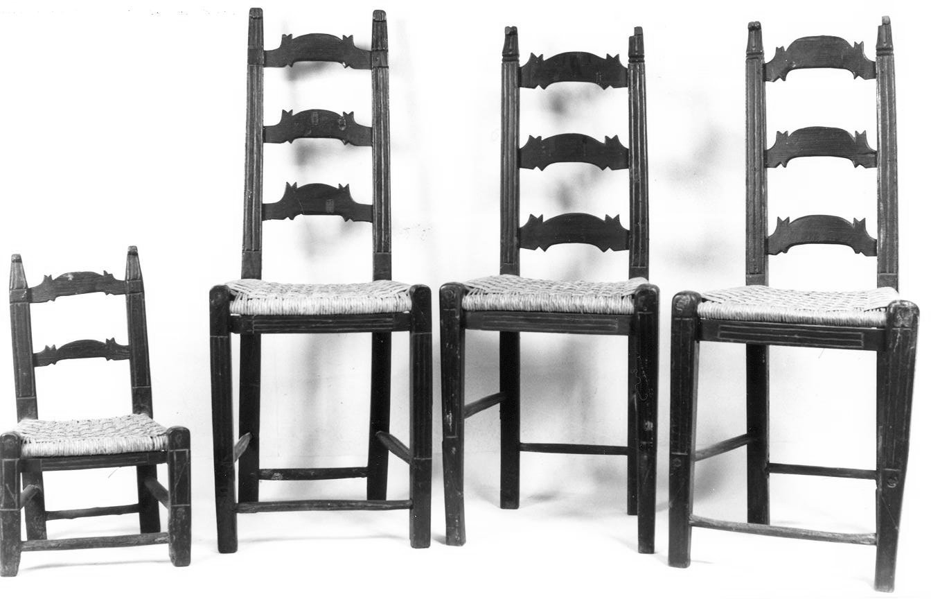 sedia, serie - ambito italiano (fine/inizio secc. XVIII/ XIX)