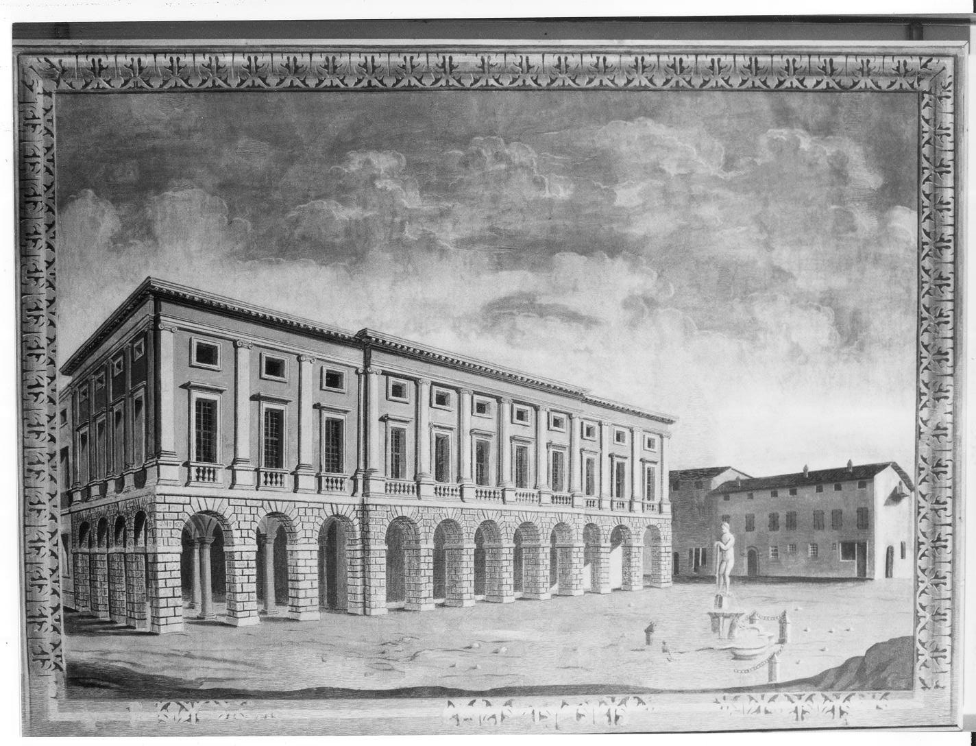 Progetto di ristrutturazione del Palazzo Pubblico, del Palazzo Pretorio e dell'Archivio di Asola (dipinto, opera isolata) di Tosio Paolo (sec. XVIII)