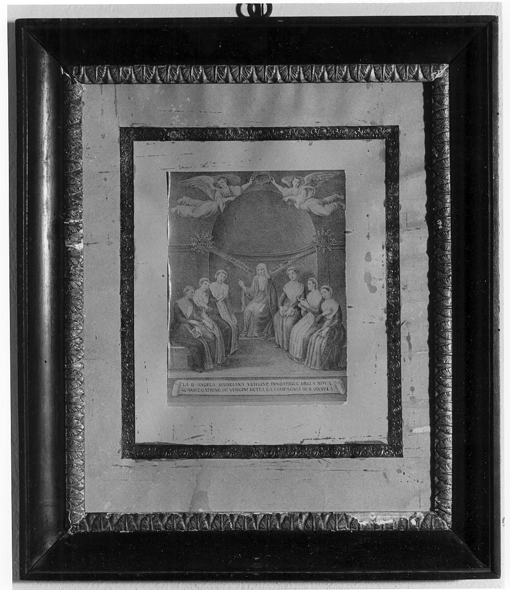 S. Angela Merici fonda la compagnia di S. Orsola (stampa) di Bertotti Piero (sec. XIX)