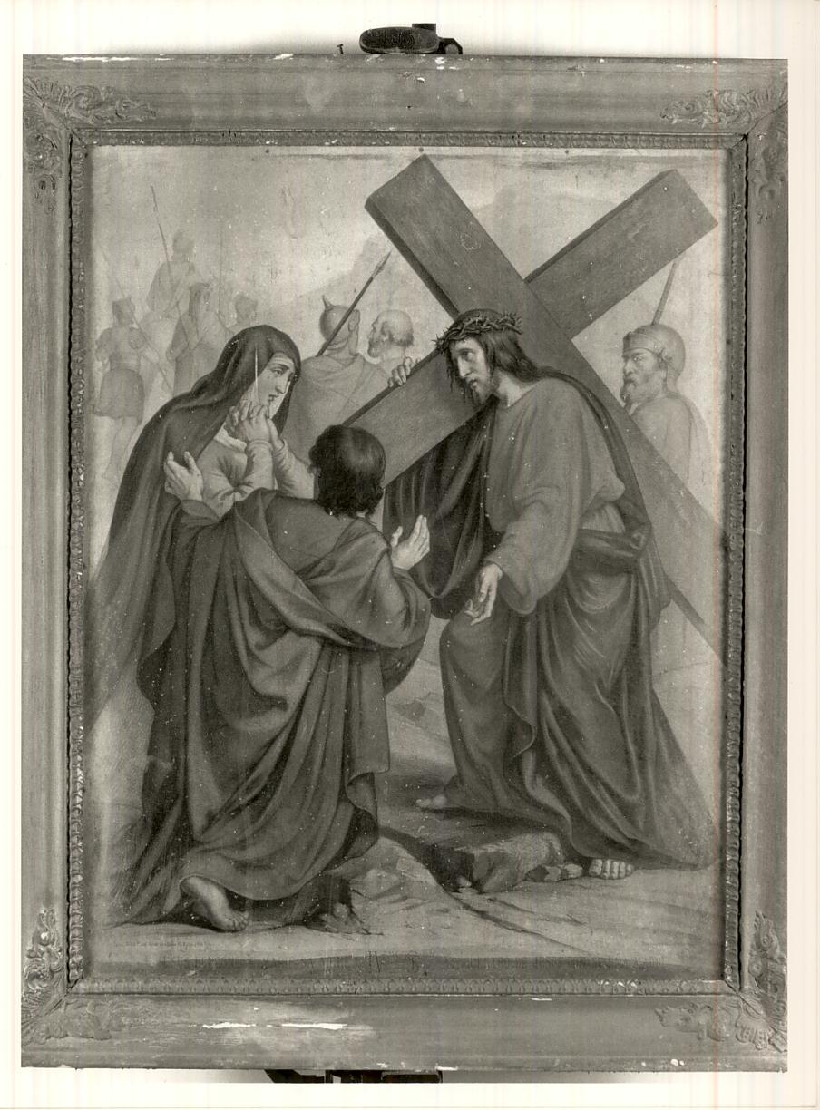 stazioni della via crucis (stampa a colori, serie) di Lasnier Louis-Pierre (sec. XIX)