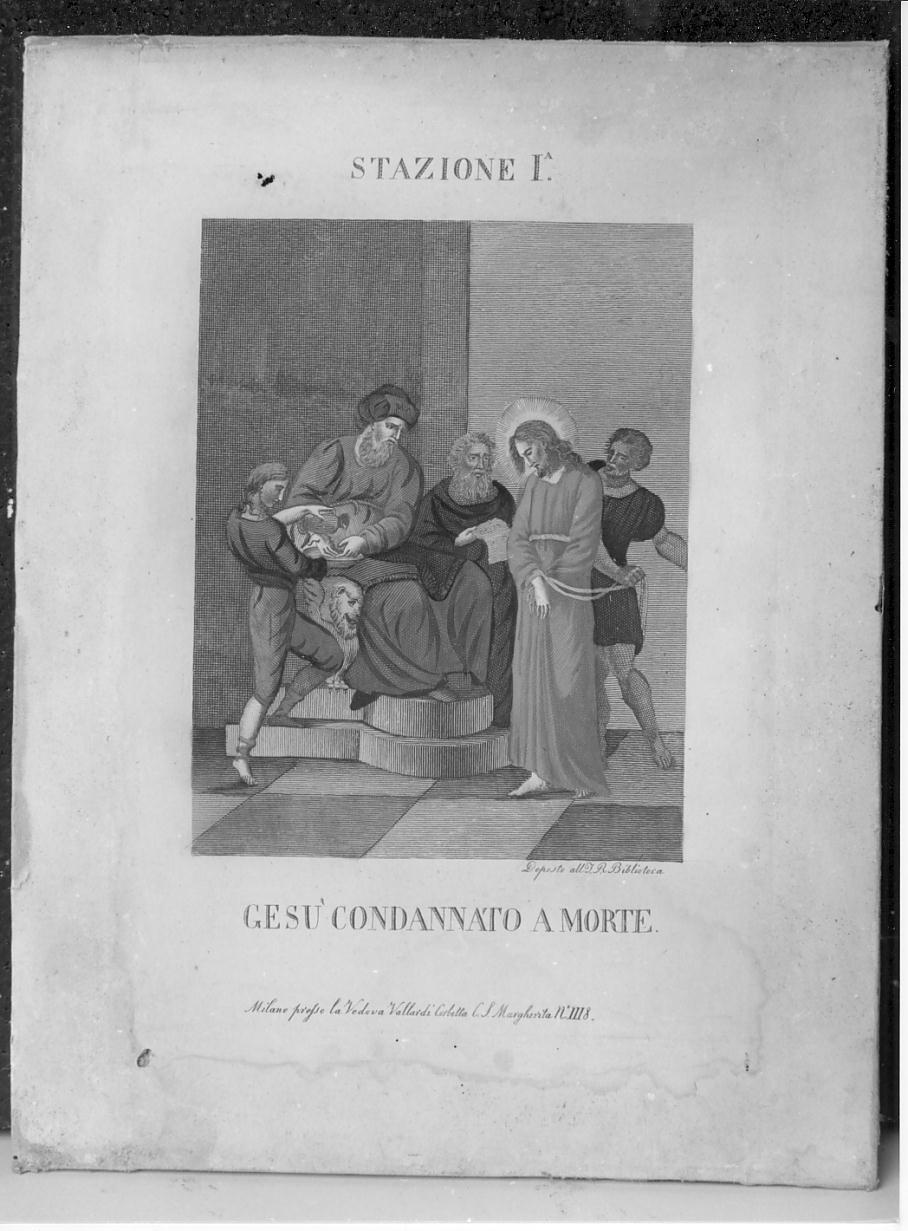 Stazioni della Via Crucis (stampa a colori, elemento d'insieme) - ambito milanese (primo quarto sec. XIX)