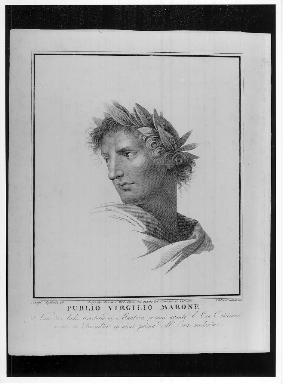 Publio Virgilio Marone (stampa) di Fontana Pietro, Agricola Luigi, Sanzio Raffaello (prima metà sec. XIX)