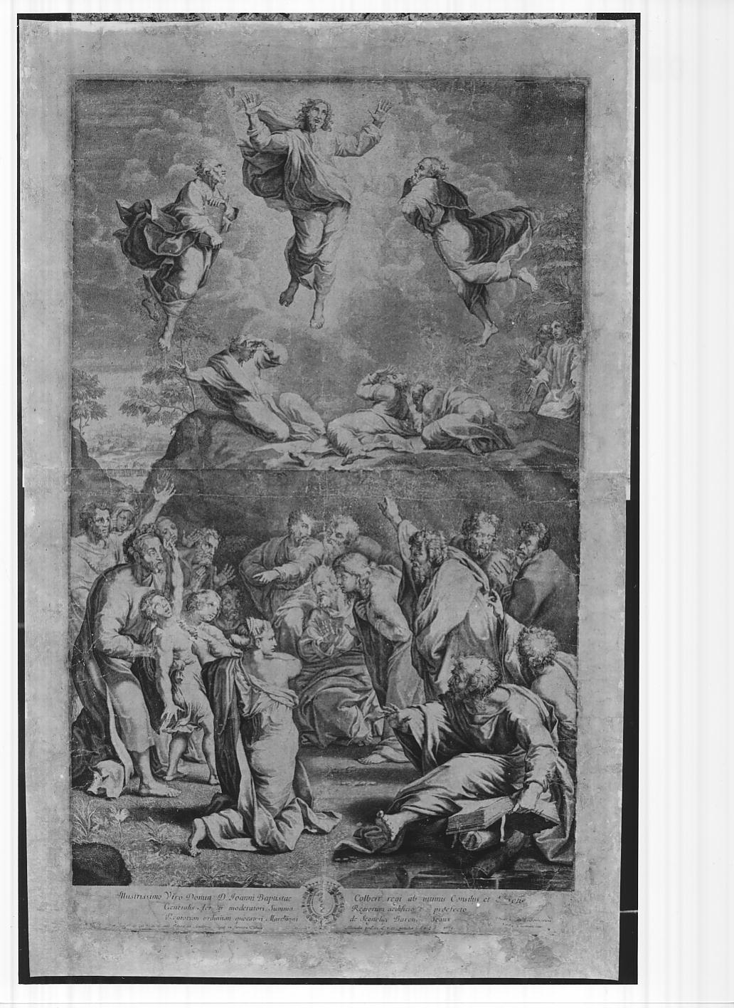 La trasfigurazione (stampa) di Thomassin Simon, Sanzio Raffaello (sec. XVII)