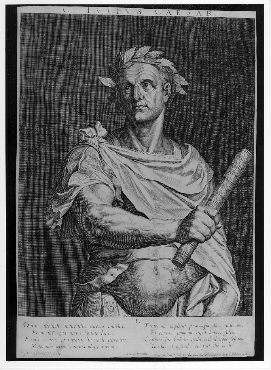 Caio Giulio Cesare (stampa smarginata, serie) di Sadeler Egidius II, Vecellio Tiziano (sec. XVII)