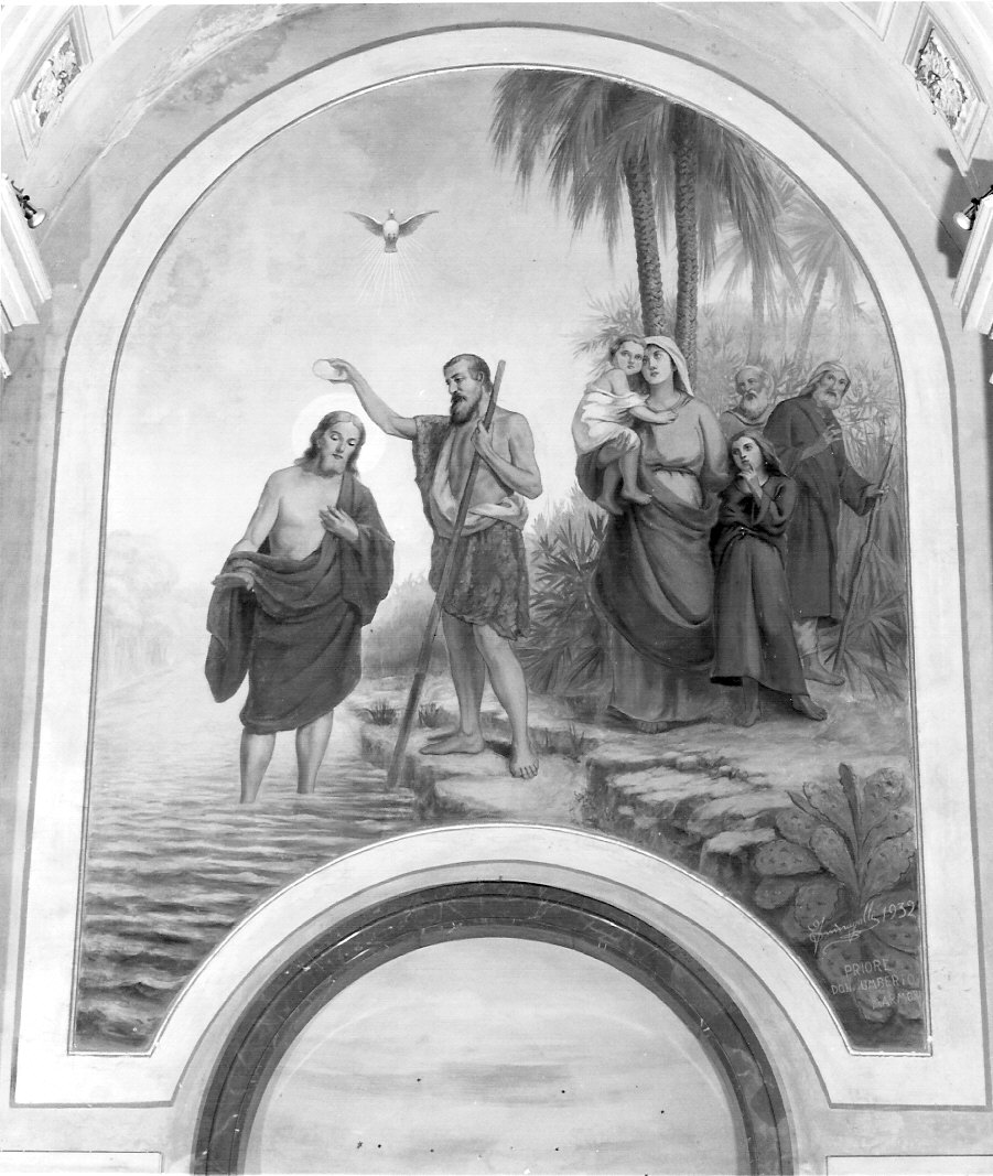 battesimo di Cristo (dipinto, opera isolata) di Fumagalli Edoardo (sec. XX)