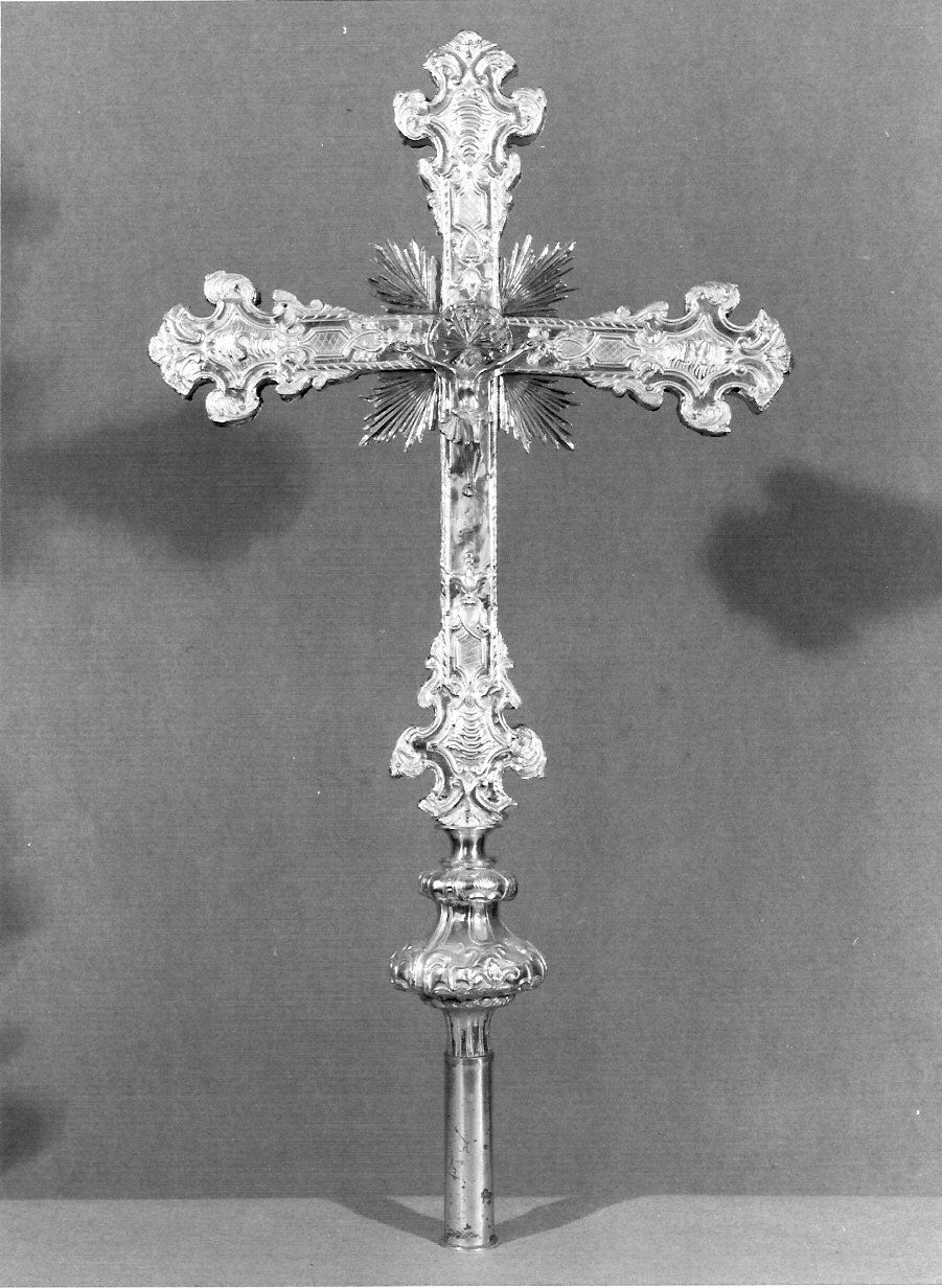 croce processionale, opera isolata - bottega lombarda (sec. XVIII)