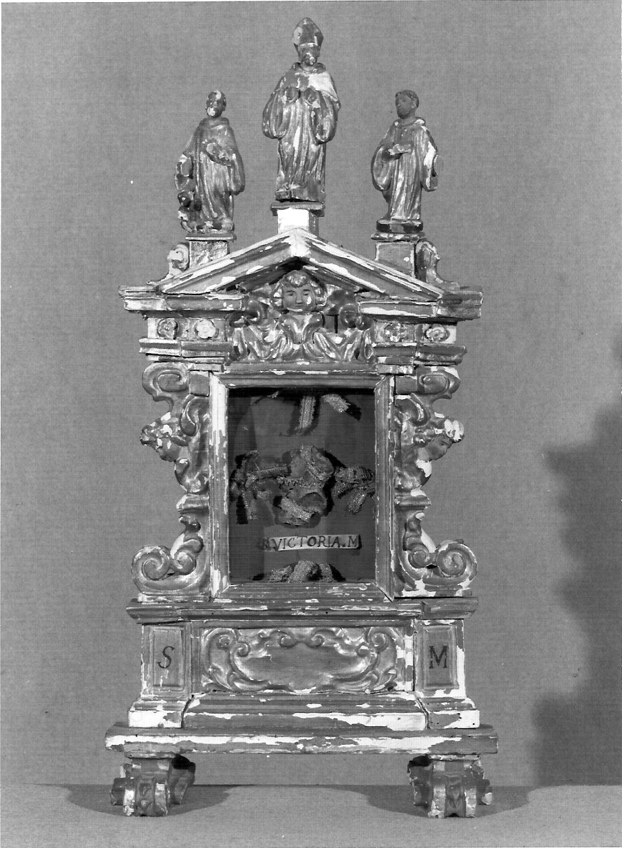 reliquiario - a tabella, coppia - bottega lombarda (sec. XVII)