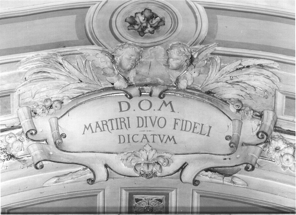 angeli reggicartiglio (decorazione plastica, coppia) - bottega lombarda (sec. XIX)