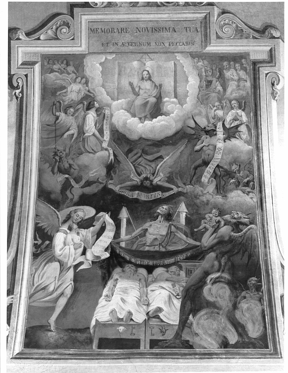 Giudizio nell'ora della morte (dipinto, elemento d'insieme) di Pusterla A (sec. XIX)