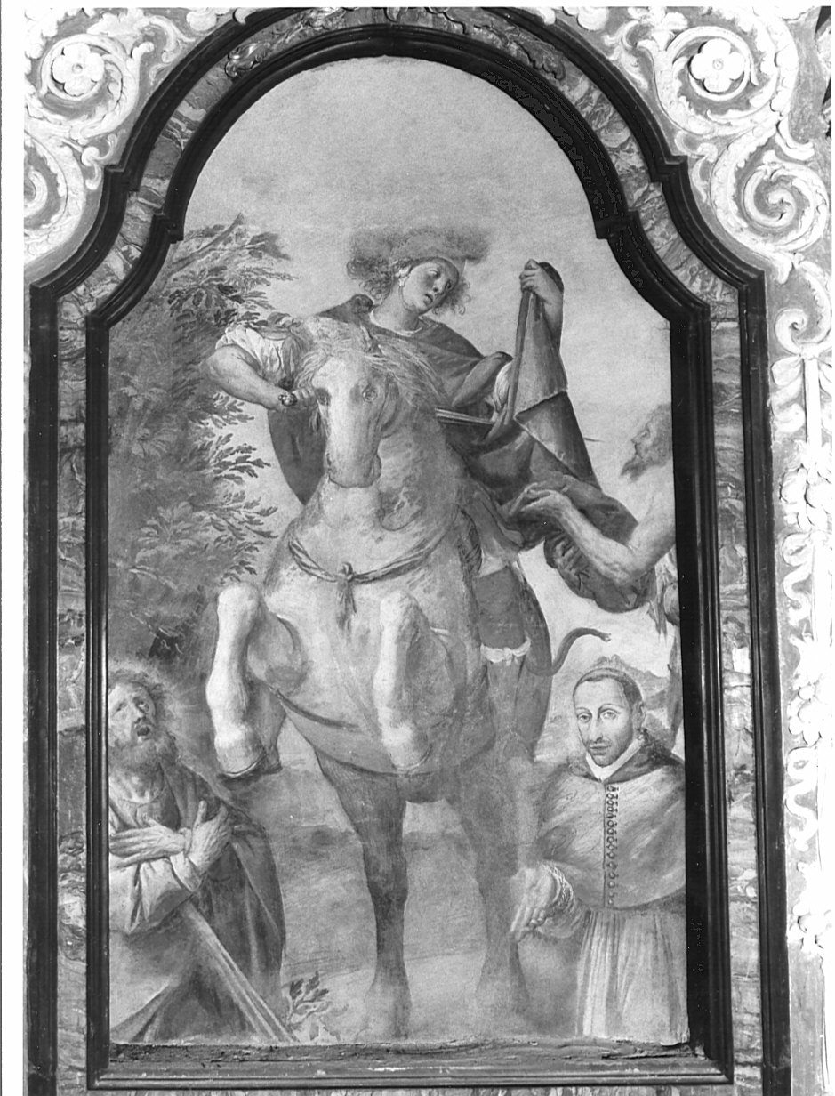 San Martino dona parte del mantello al povero (dipinto, elemento d'insieme) di Bianchi Isidoro (sec. XVII)