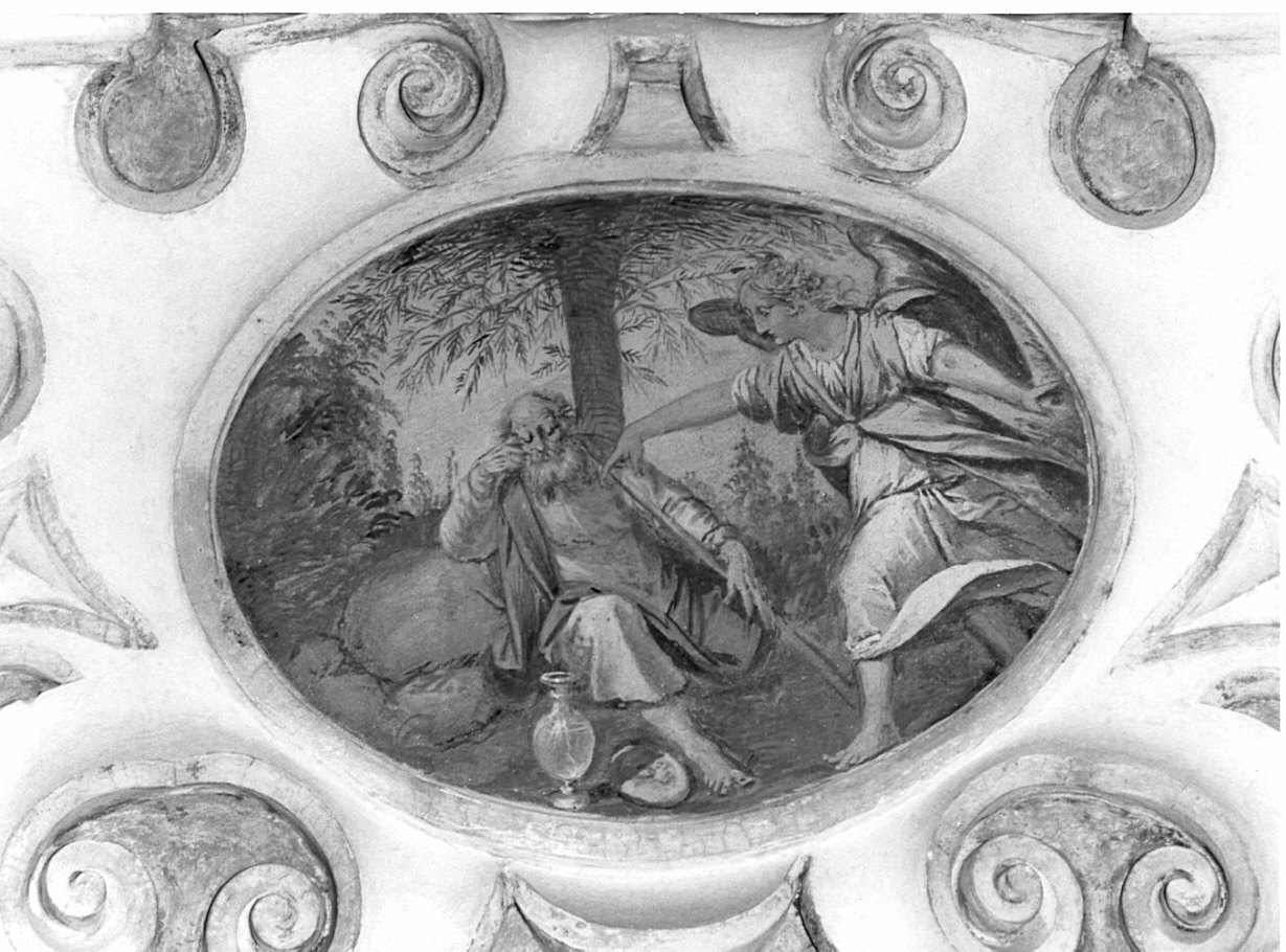 Elia nel deserto nutrito dall'angelo (dipinto, elemento d'insieme) di Bianchi Isidoro (sec. XVII)