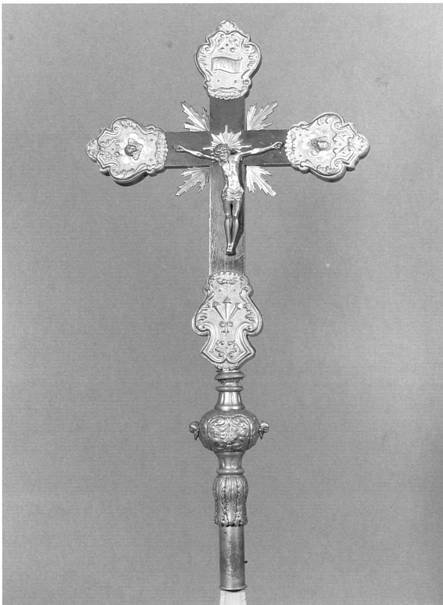 croce processionale, opera isolata - bottega lombarda (seconda metà sec. XIX)