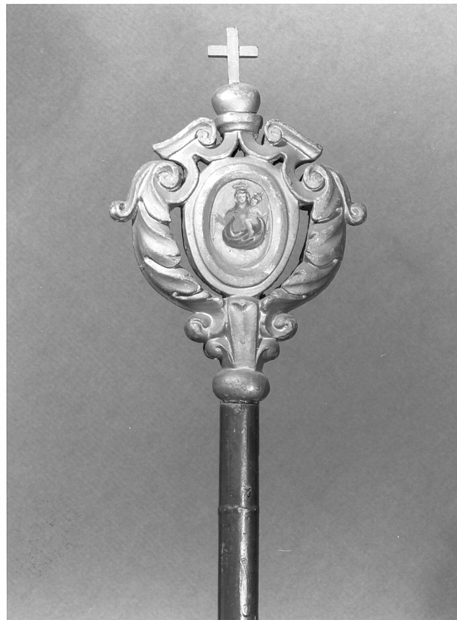 mazza processionale, opera isolata - bottega lombarda (prima metà sec. XVIII)