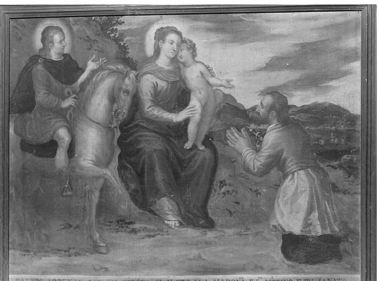 Madonna con Bambino San Martino e donatore (dipinto, opera isolata) - ambito lombardo (prima metà sec. XIX)