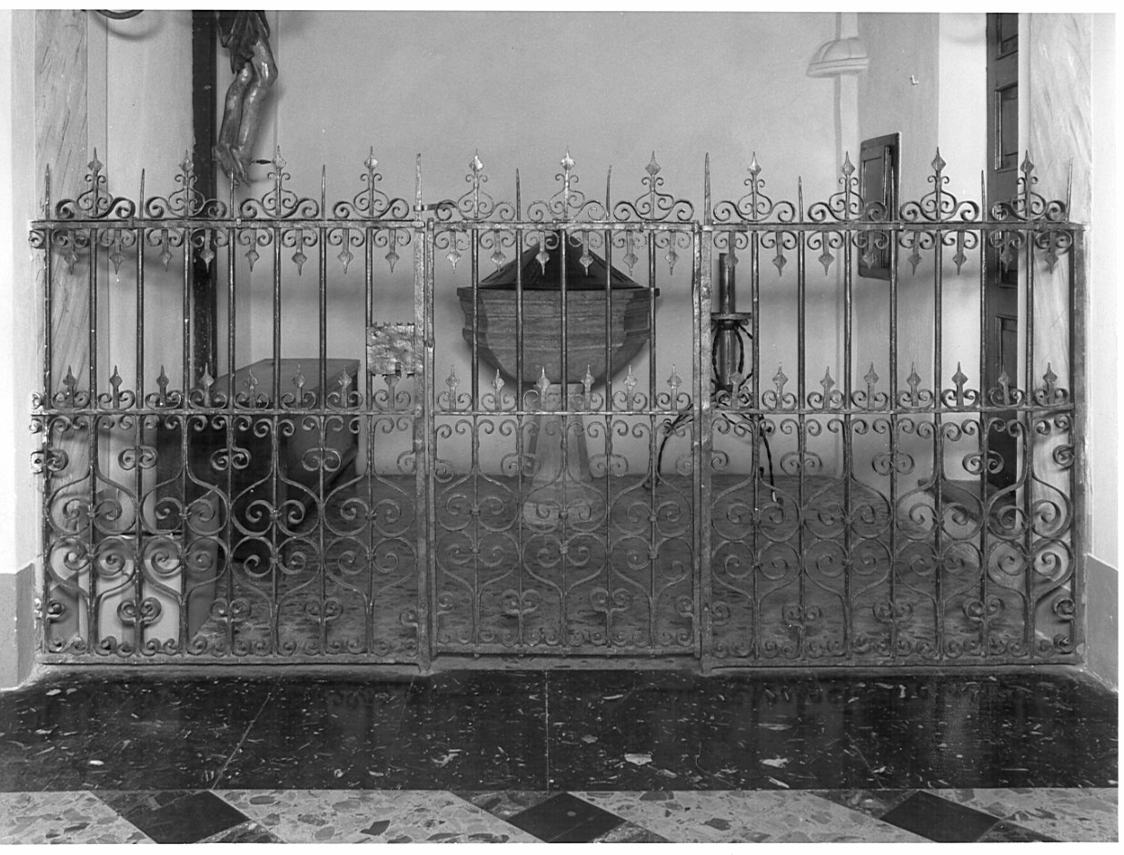 cancellata del fonte battesimale, opera isolata - bottega lombarda (prima metà sec. XVII)