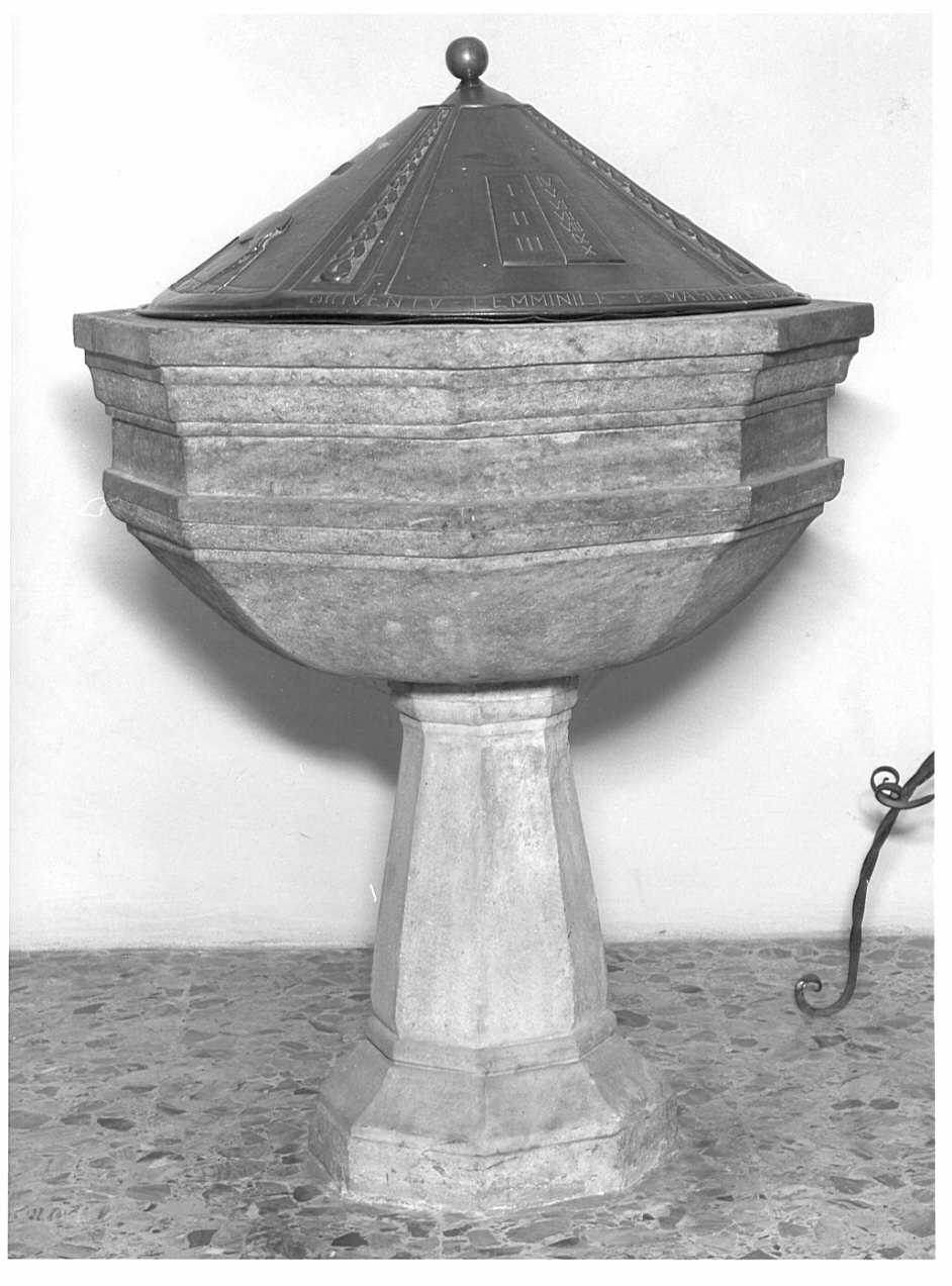 fonte battesimale - a fusto, opera isolata - bottega lombarda (seconda metà sec. XVII)