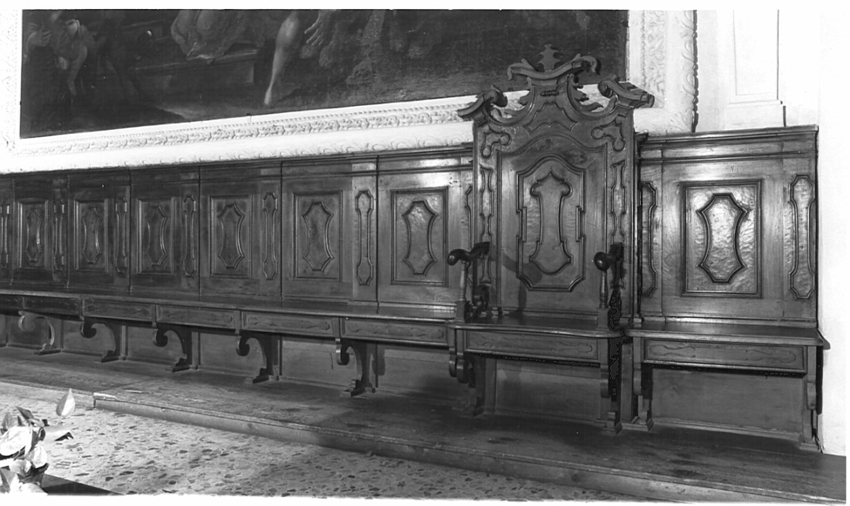 stalli del coro, opera isolata - bottega comasca (seconda metà sec. XVII)
