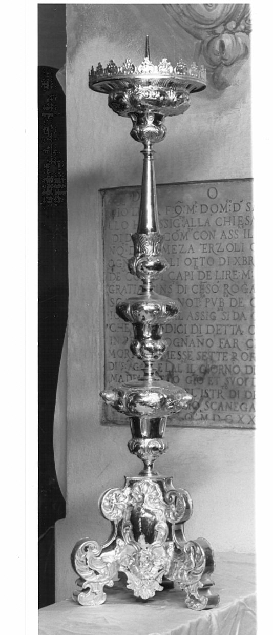 candeliere d'altare, serie - bottega lombarda (seconda metà sec. XVII)