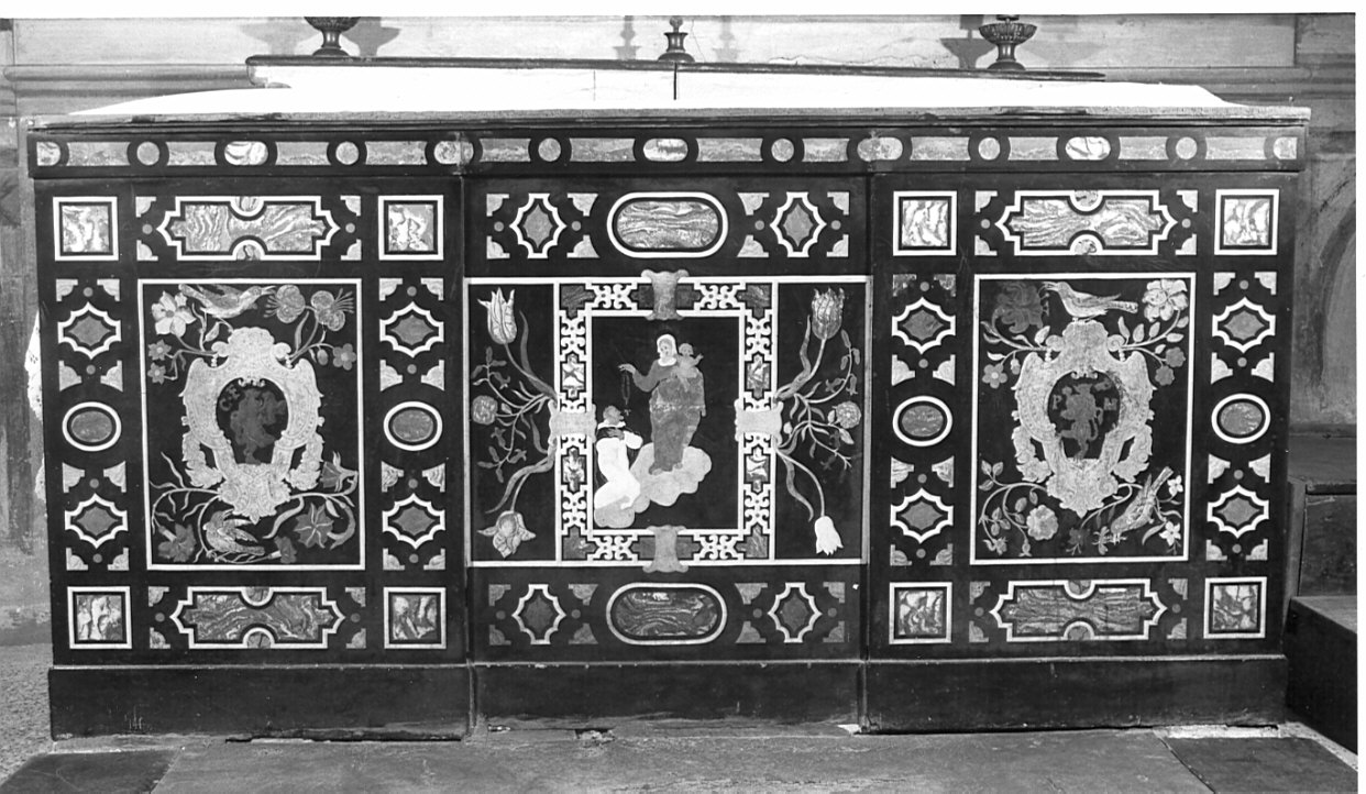 paliotto, opera isolata - bottega della val d'Intelvi (fine/inizio secc. XVII/ XVIII)