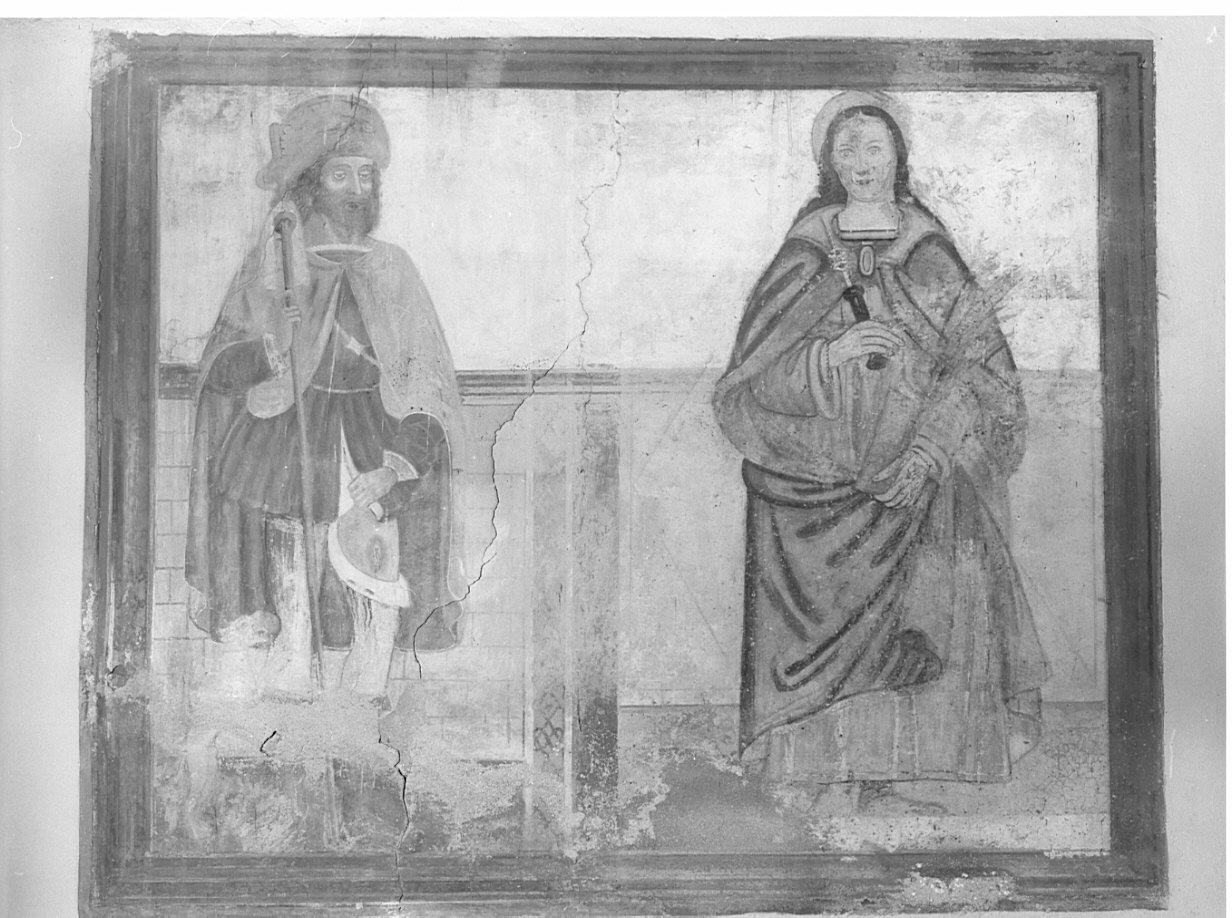San Rocco e Santa Lucia (dipinto, elemento d'insieme) di De Magistris Giovanni Andrea (sec. XVI)