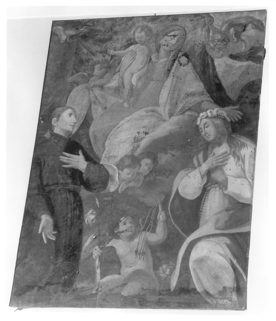 Madonna con Bambino in gloria e santi (dipinto, opera isolata) - ambito comasco (sec. XVII)