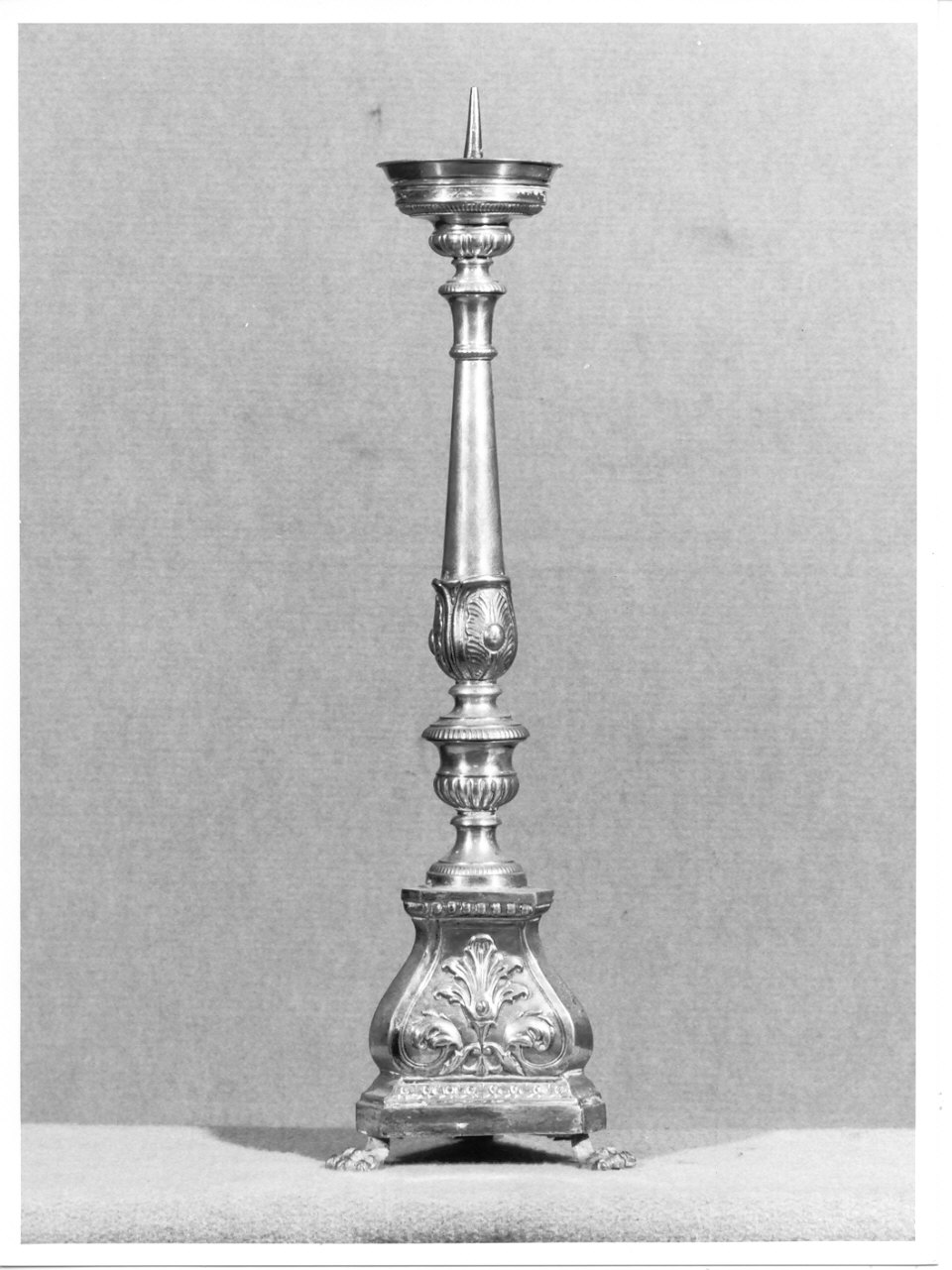 candeliere d'altare, serie - ambito lombardo (prima metà sec. XIX)