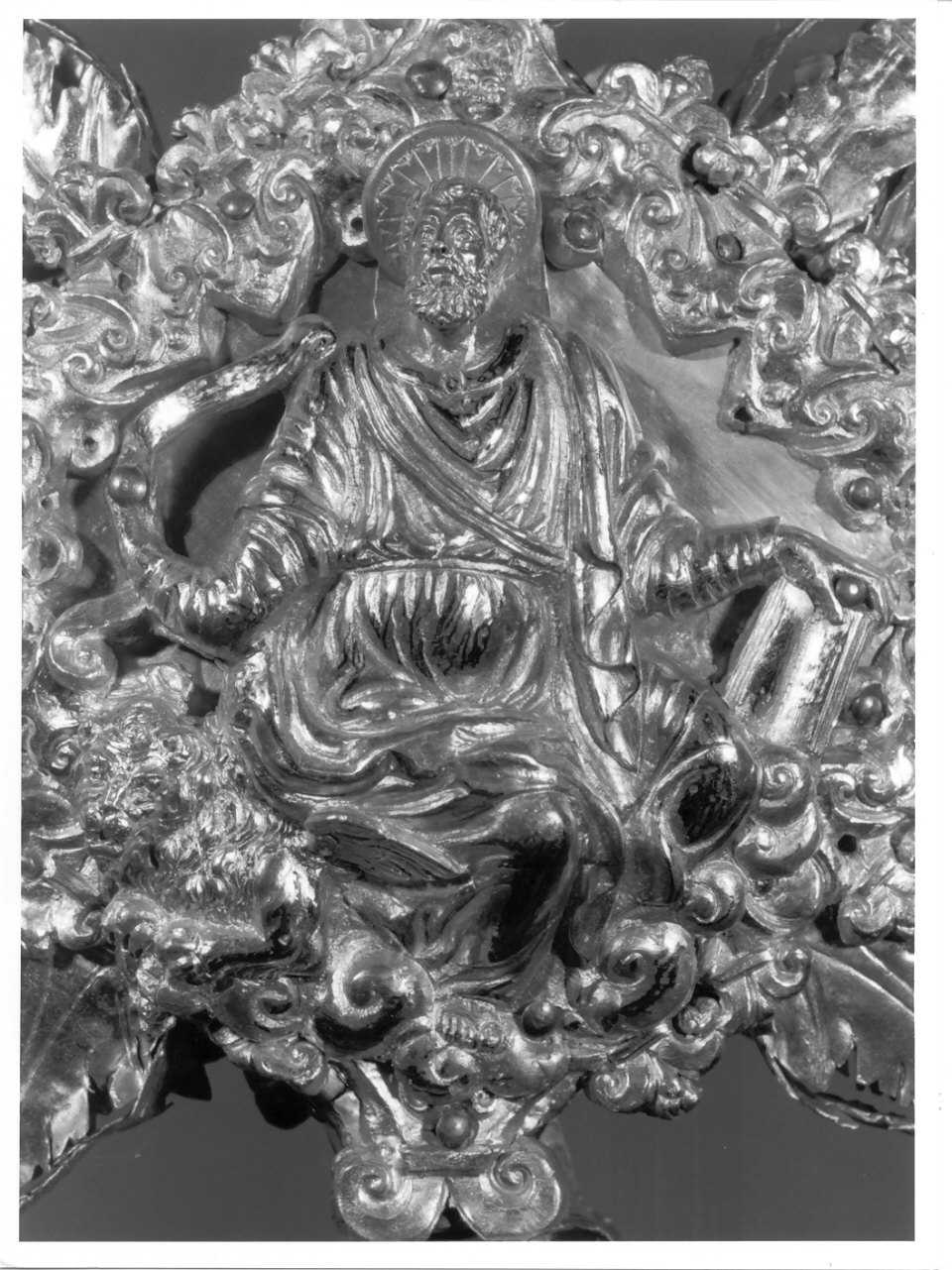 San Marco Evangelista (decorazione plastica, elemento d'insieme) - manifattura palermitana (seconda metà sec. XVI)