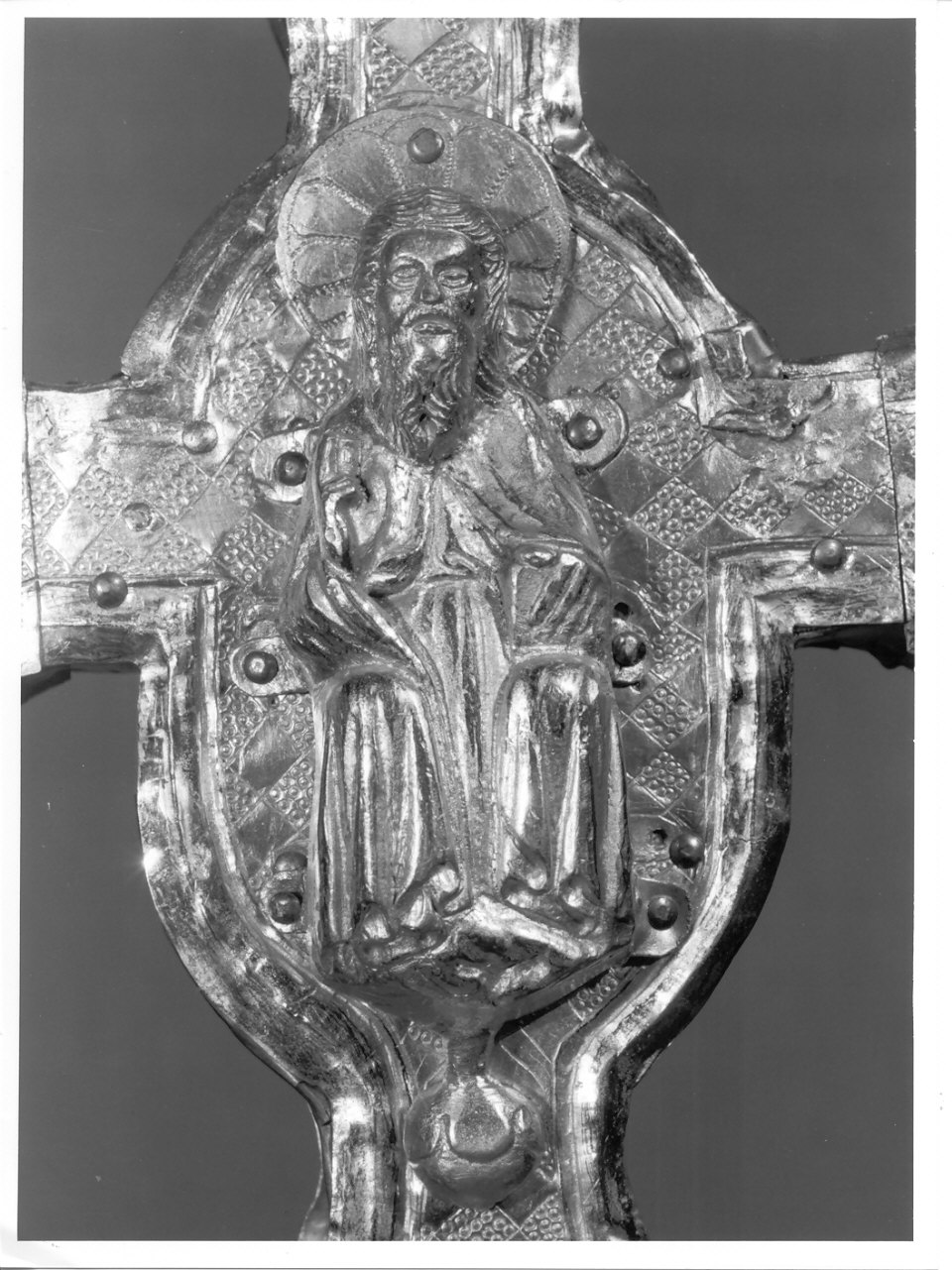 Dio Padre benedicente (decorazione plastica, elemento d'insieme) - bottega lombarda (fine/inizio secc. XV/ XVI)