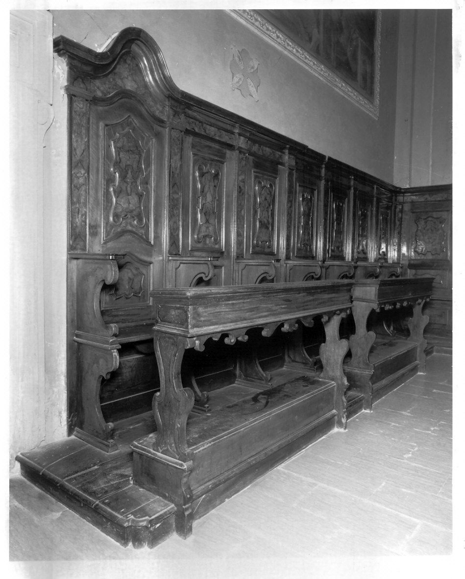 stalli del coro, insieme - ambito lombardo (prima metà sec. XVIII)