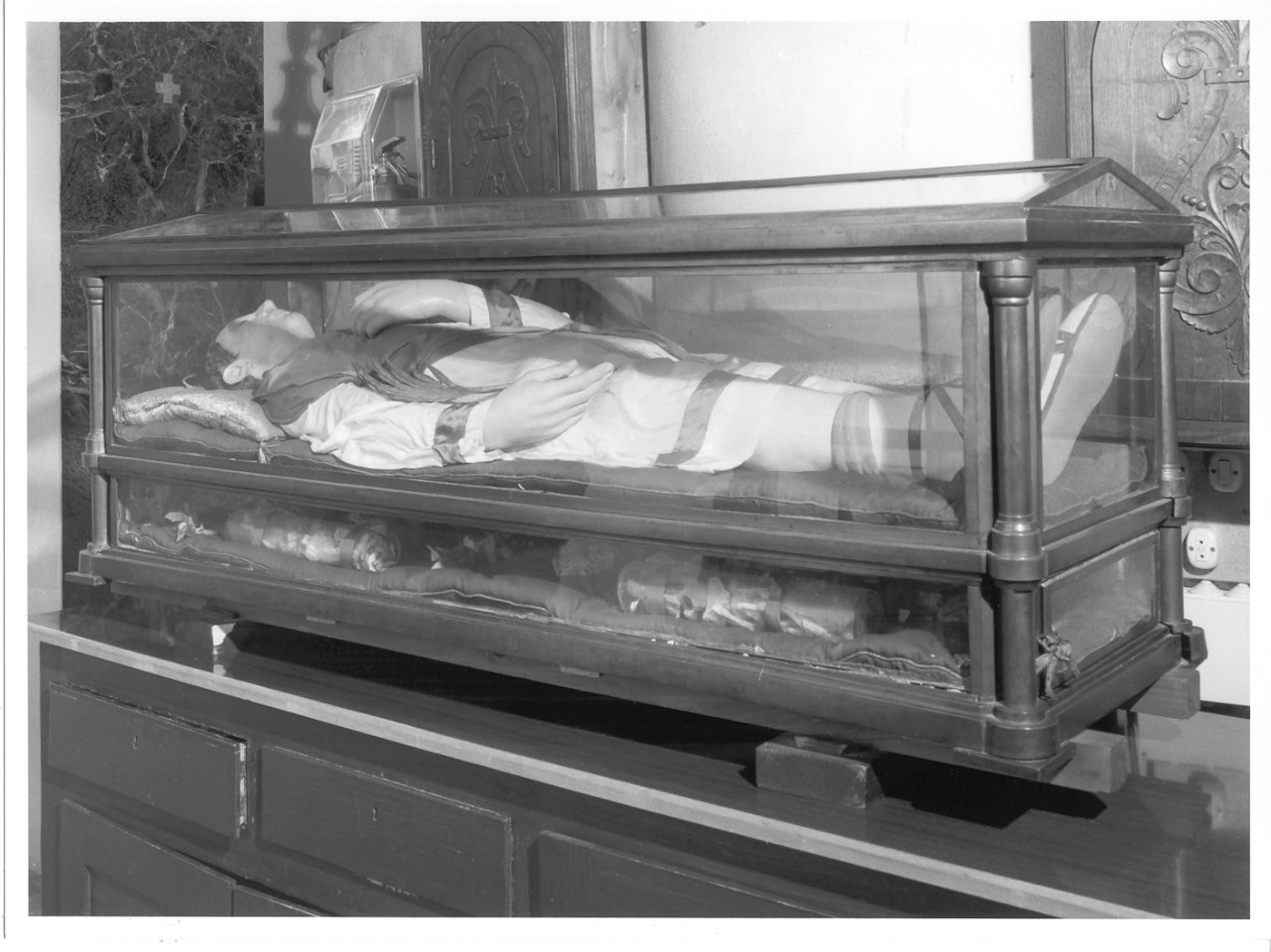 reliquiario a teca - a sarcofago, opera isolata - ambito lombardo (seconda metà sec. XIX)