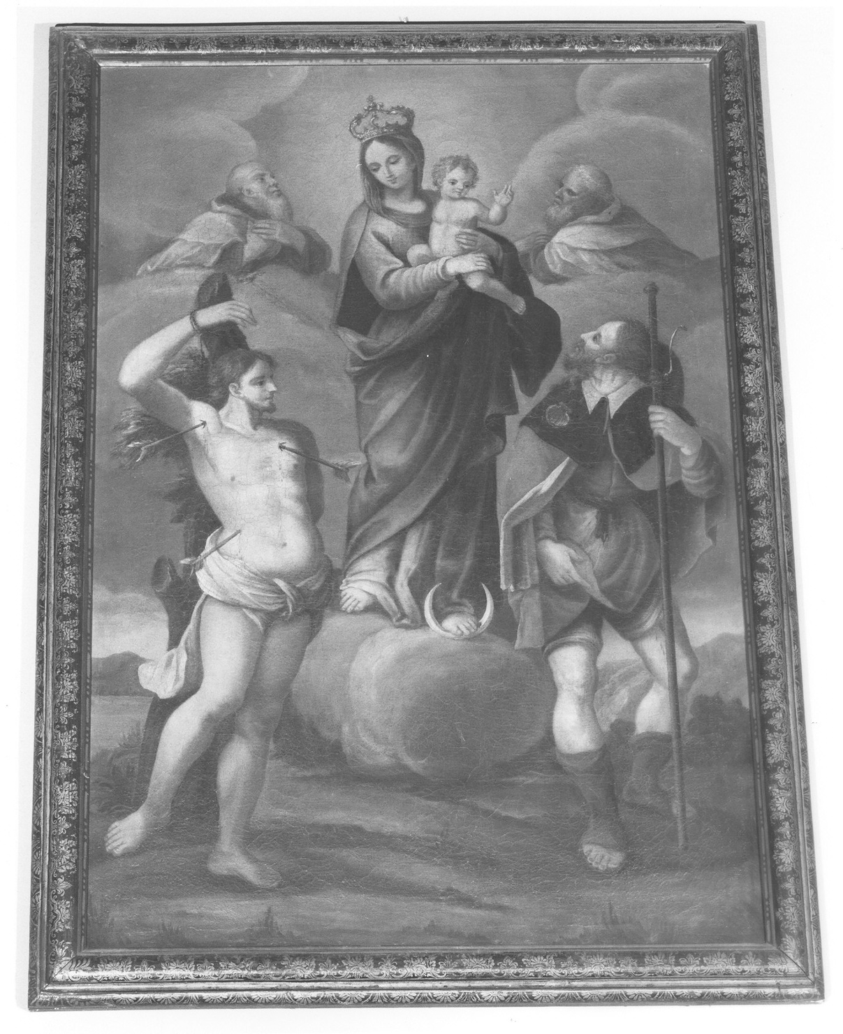 Madonna con Bambino con San Sebastiano, San Rocco, San Donato e San Clemente (dipinto, opera isolata) - ambito lombardo (prima metà sec. XVIII)