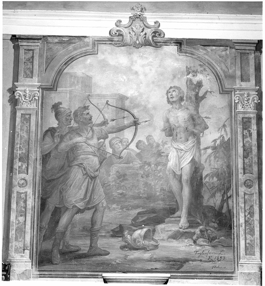 martirio di San Sebastiano (dipinto, elemento d'insieme) di Tagliaferri Luigi (attribuito), Tagliaferri Luca (attribuito) (sec. XIX)