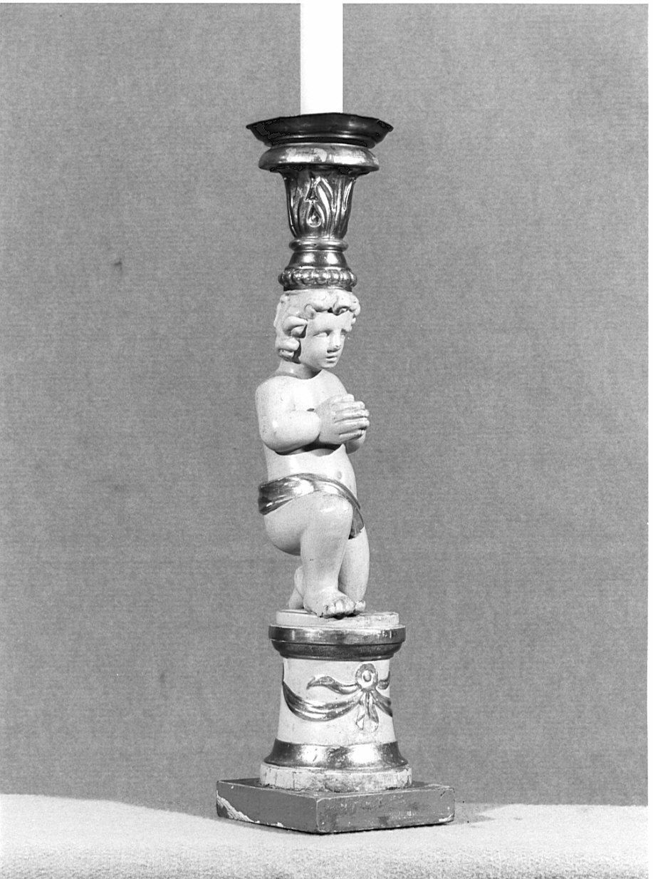 putto (candelabro - a statuetta, serie) - bottega comacina (sec. XVIII)