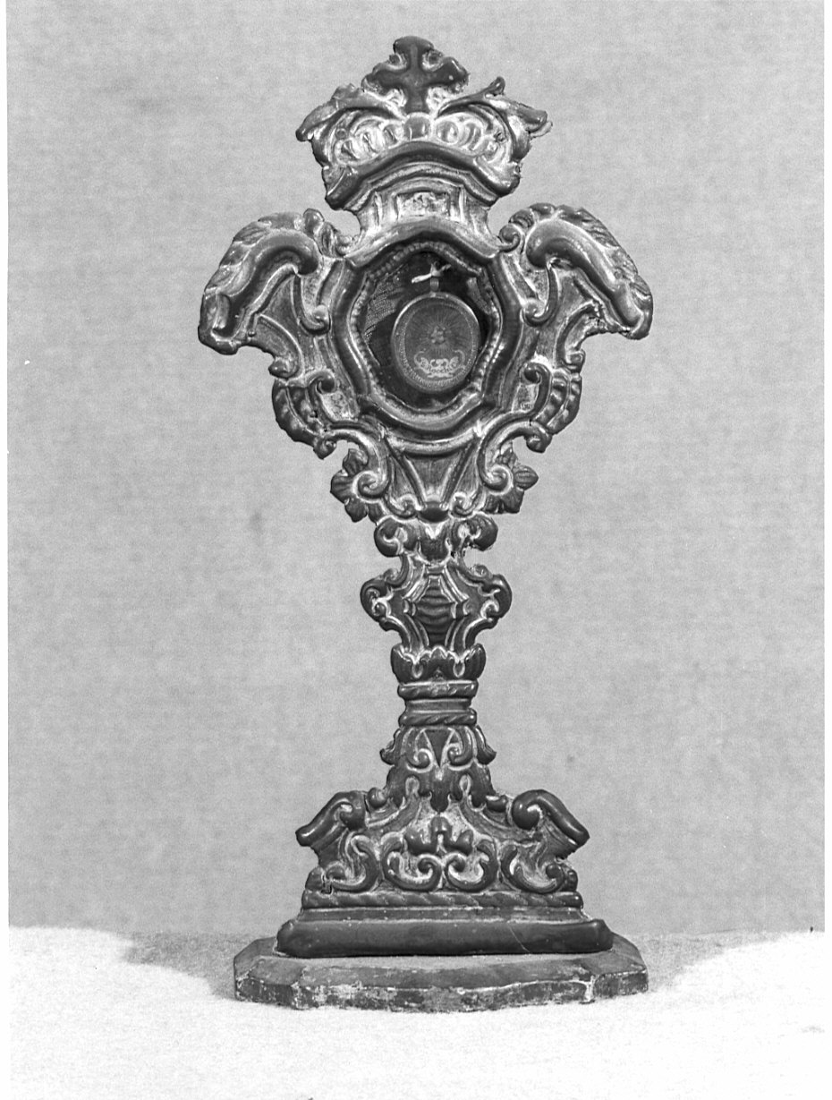 reliquiario - a ostensorio, serie - bottega comacina (sec. XVIII)