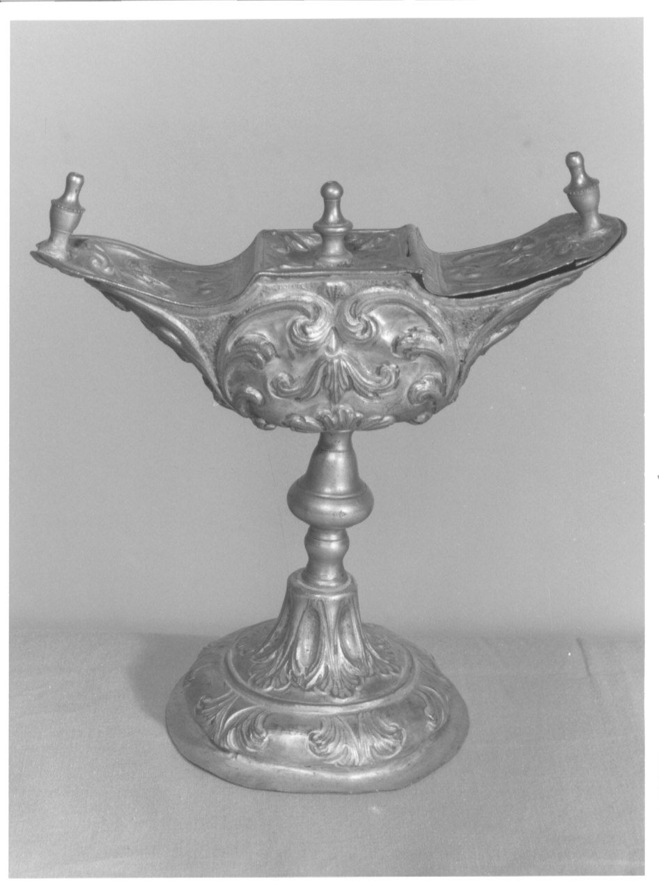 navicella portaincenso, opera isolata - bottega comacina (sec. XVIII)