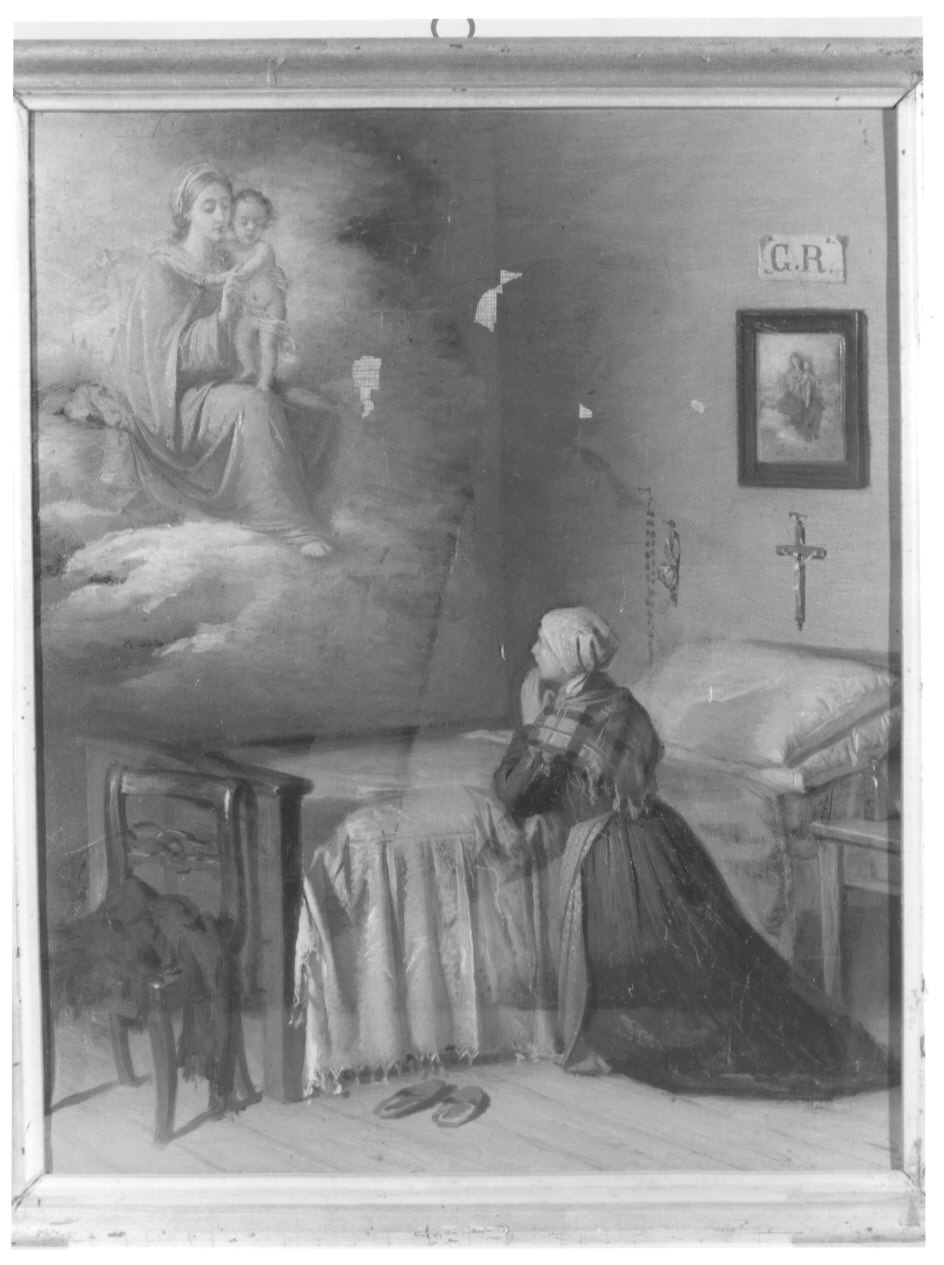 apparizione della Madonna (ex voto, opera isolata) - ambito lombardo (seconda metà sec. XIX)