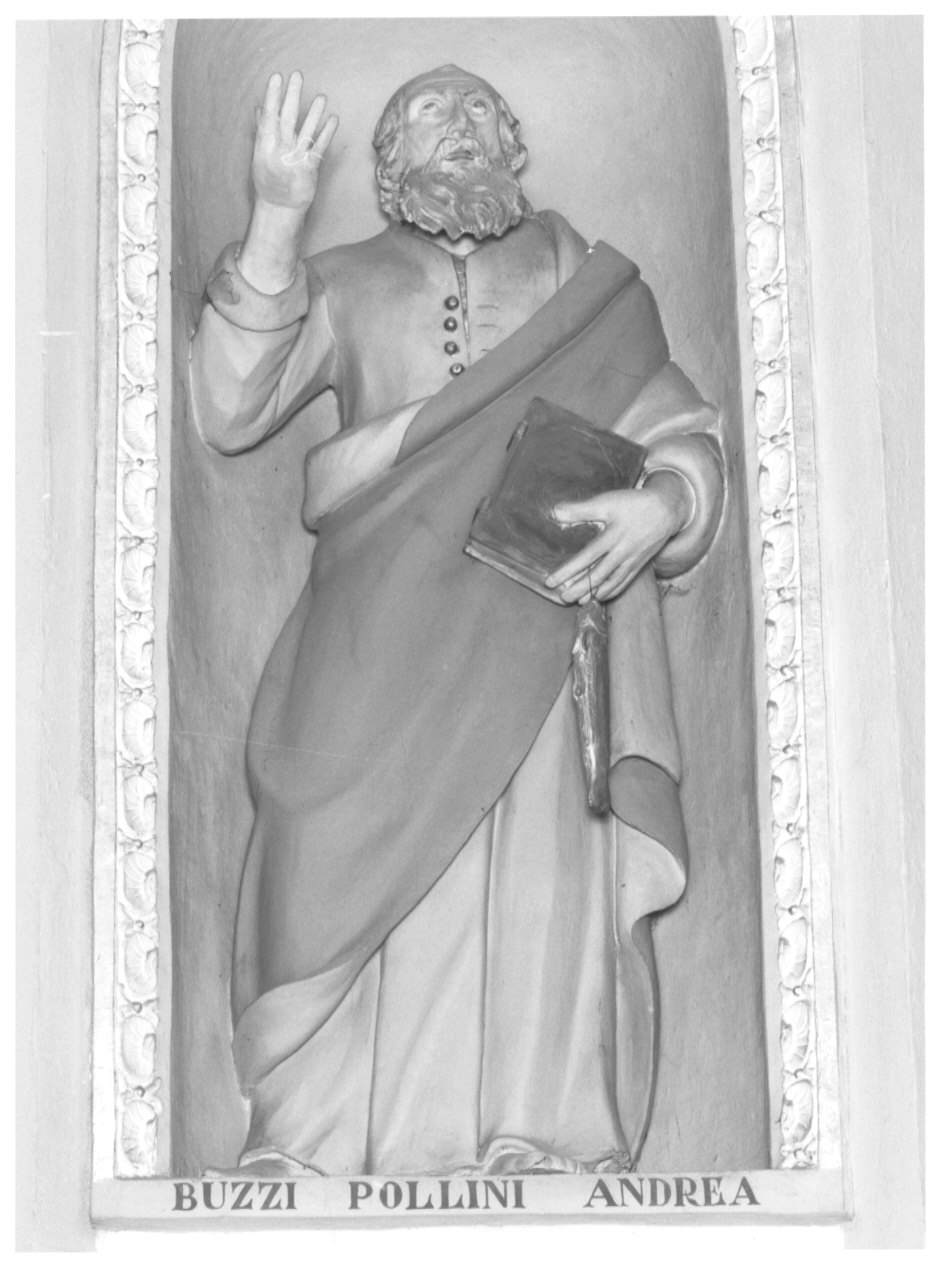 Sant'Andrea (statua, elemento d'insieme) - bottega lombarda (seconda metà sec. XVII)