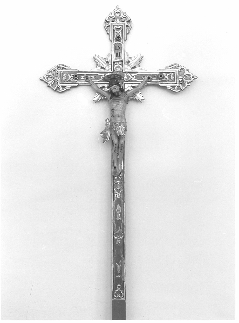 croce processionale, opera isolata - bottega lombarda (ultimo quarto sec. XIX)