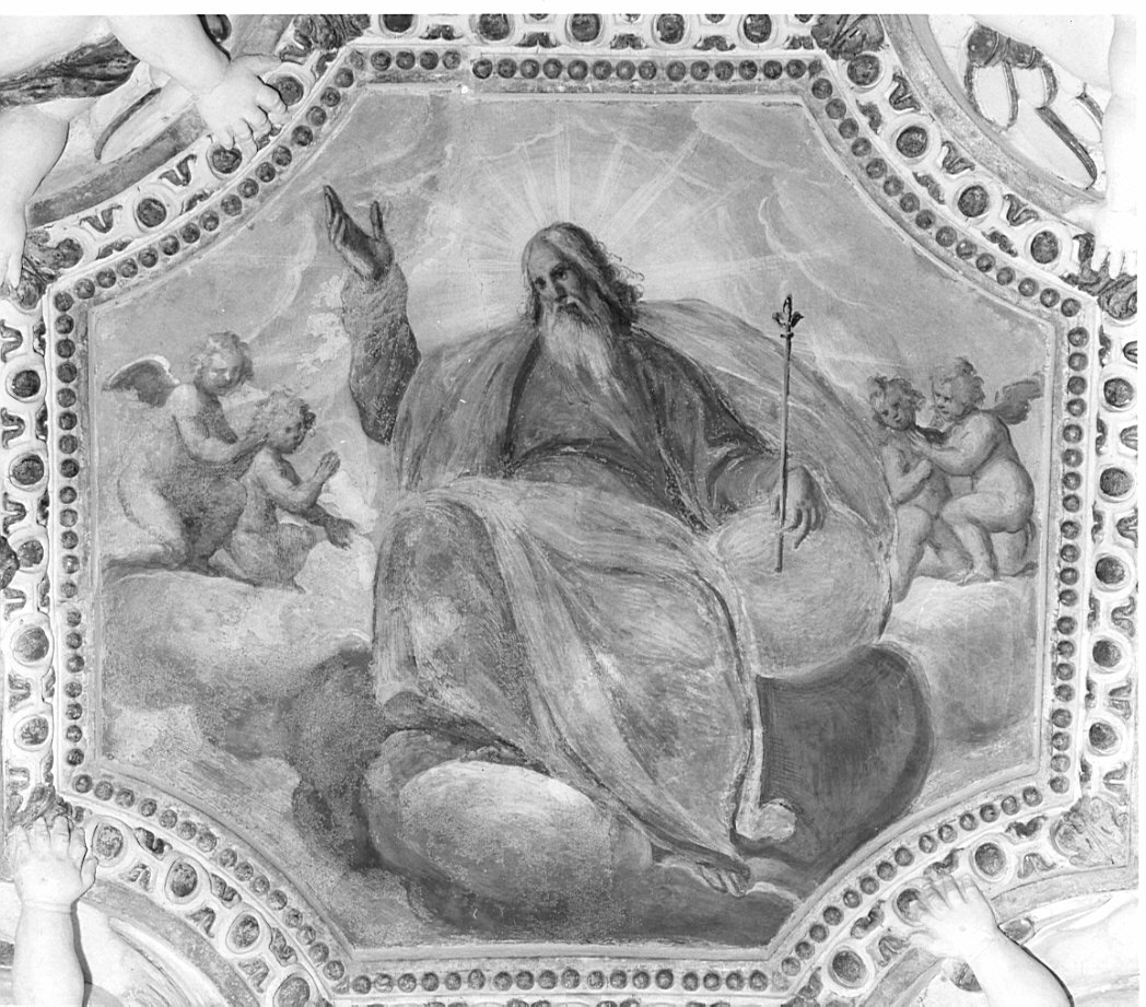 Dio Padre benedicente (dipinto, elemento d'insieme) di Della Rovere Giovanni Mauro detto Fiammenghino (sec. XVII)