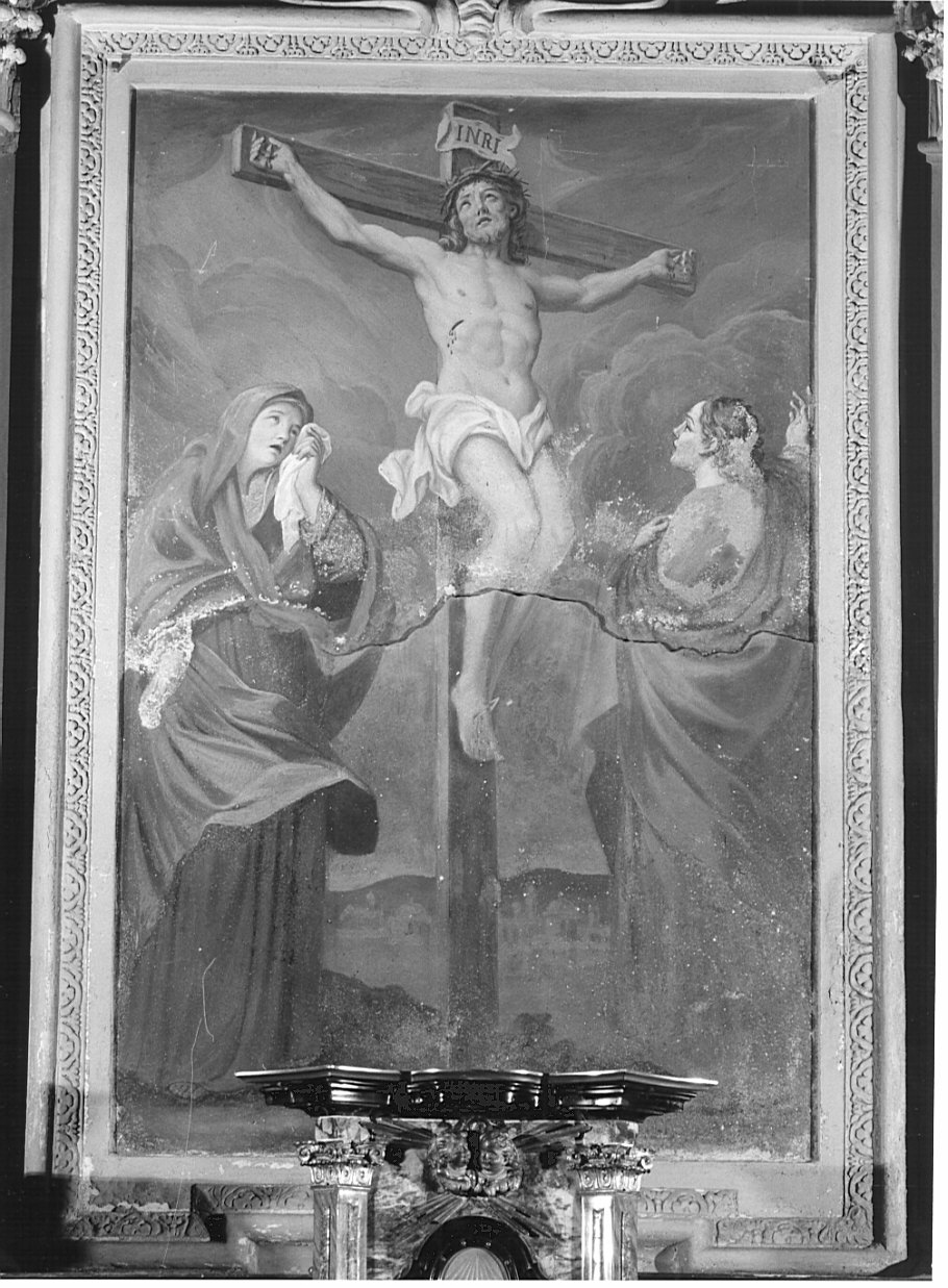 crocifissione di Cristo (dipinto, elemento d'insieme) di Quaglio Giulio (attribuito) (sec. XVIII)