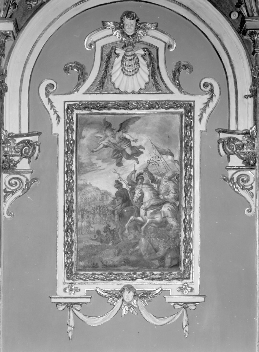 cornice a impostazione architettonica di dipinto, serie - bottega lombarda (sec. XVII)