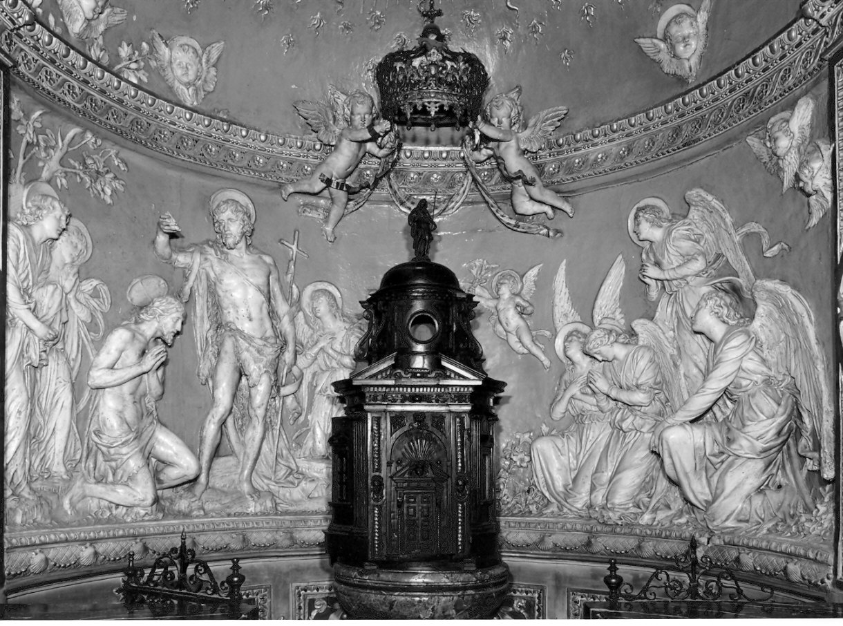 battesimo di Cristo (decorazione plastica, opera isolata) di Pogliaghi Lodovico (sec. XIX)