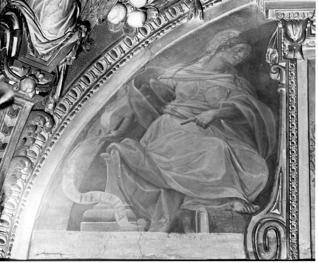 Sibilla Delfica (dipinto, elemento d'insieme) di Della Rovere Giovanni Mauro detto Fiammenghino (e aiuti) (sec. XVII)