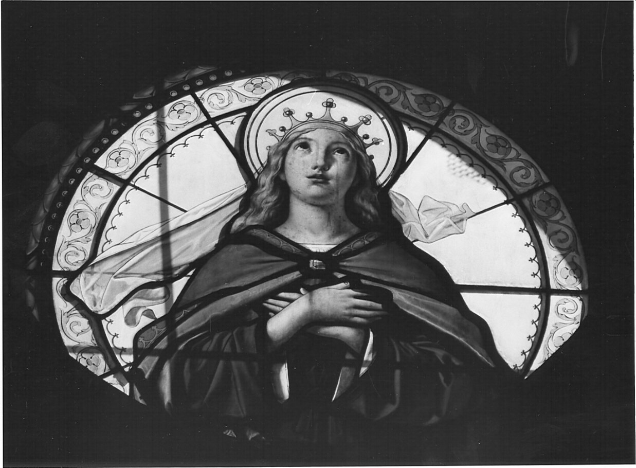 Madonna orante (vetrata, opera isolata) di Bertini Pompeo (sec. XIX)