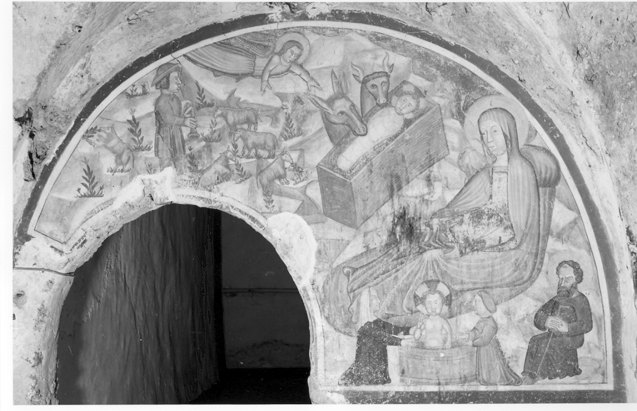 natività di Gesù (dipinto, opera isolata) - ambito lombardo (seconda metà sec. XIV)